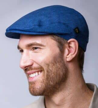 Linen Cap Blue by Mucros Weavers of Ireland.