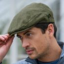 Linen Flat Cap - Sage Green. Made in Ireland.