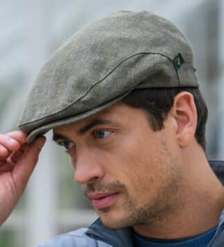Sage Green Linen Cap from Ireland. By Mucros Weavers of Killarney,