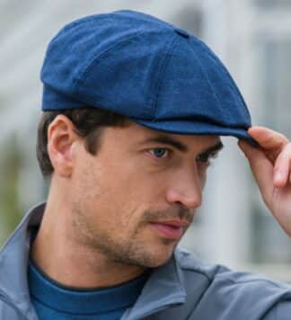 Irish Linen Summer Cap - 8 Piece - Blue