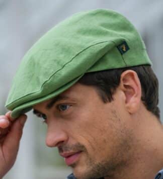 Green Linen Cap from Ireland by Mucros Weavers.