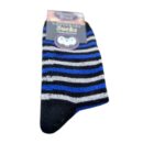 Men's Merino Wool Blend Striped Socks - Black/Blue/White