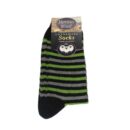 Men's Merino Wool Blend Striped Socks - Black and Green