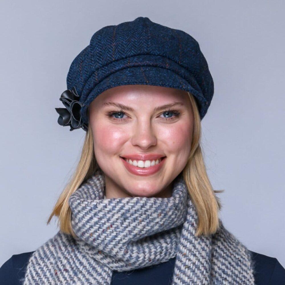 Ladies Irish Wool Newsboy - Blue