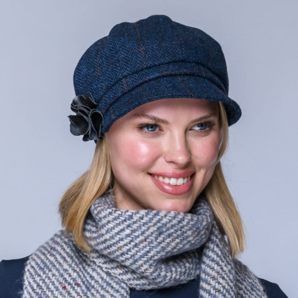 Ladies Irish Wool Newsboy - Blue