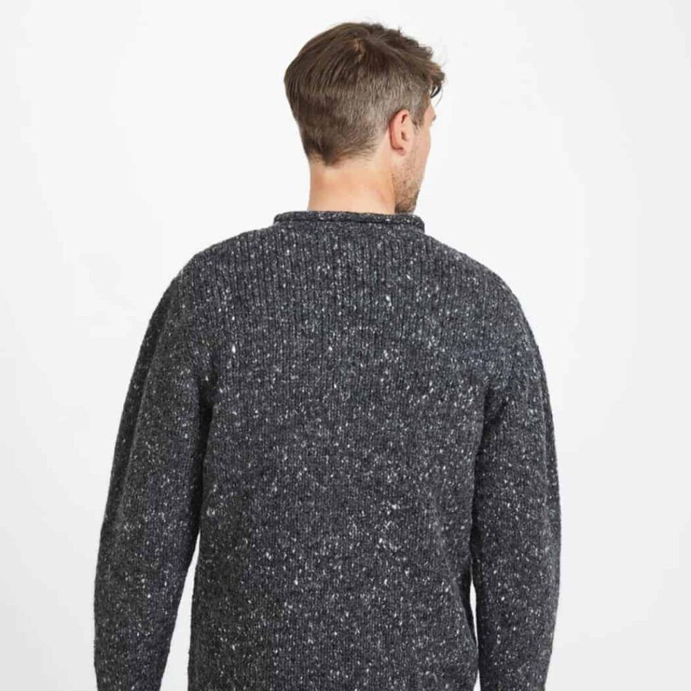 Irish Roll-Neck Fisherman Sweater – Gray