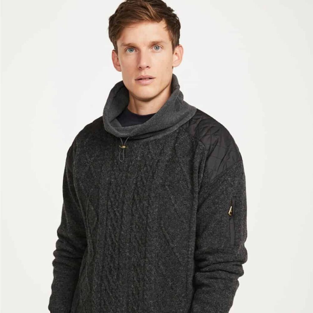 Cowl Neck Pullover Sweater Gray