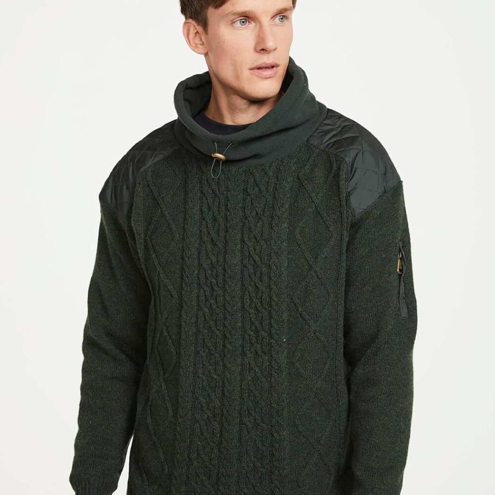 Cowl Neck Pullover Sweater - Green