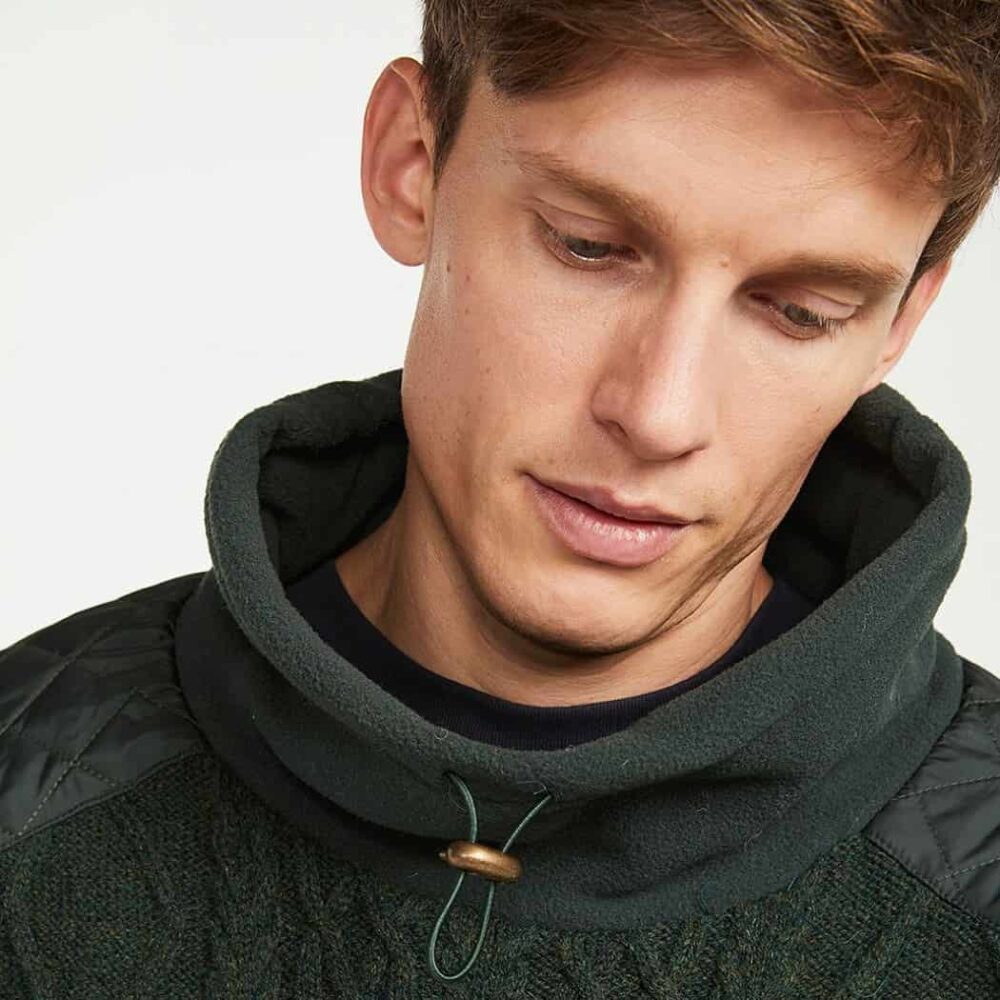 Men's Irish Cowl Neck Pullover Sweater - Green