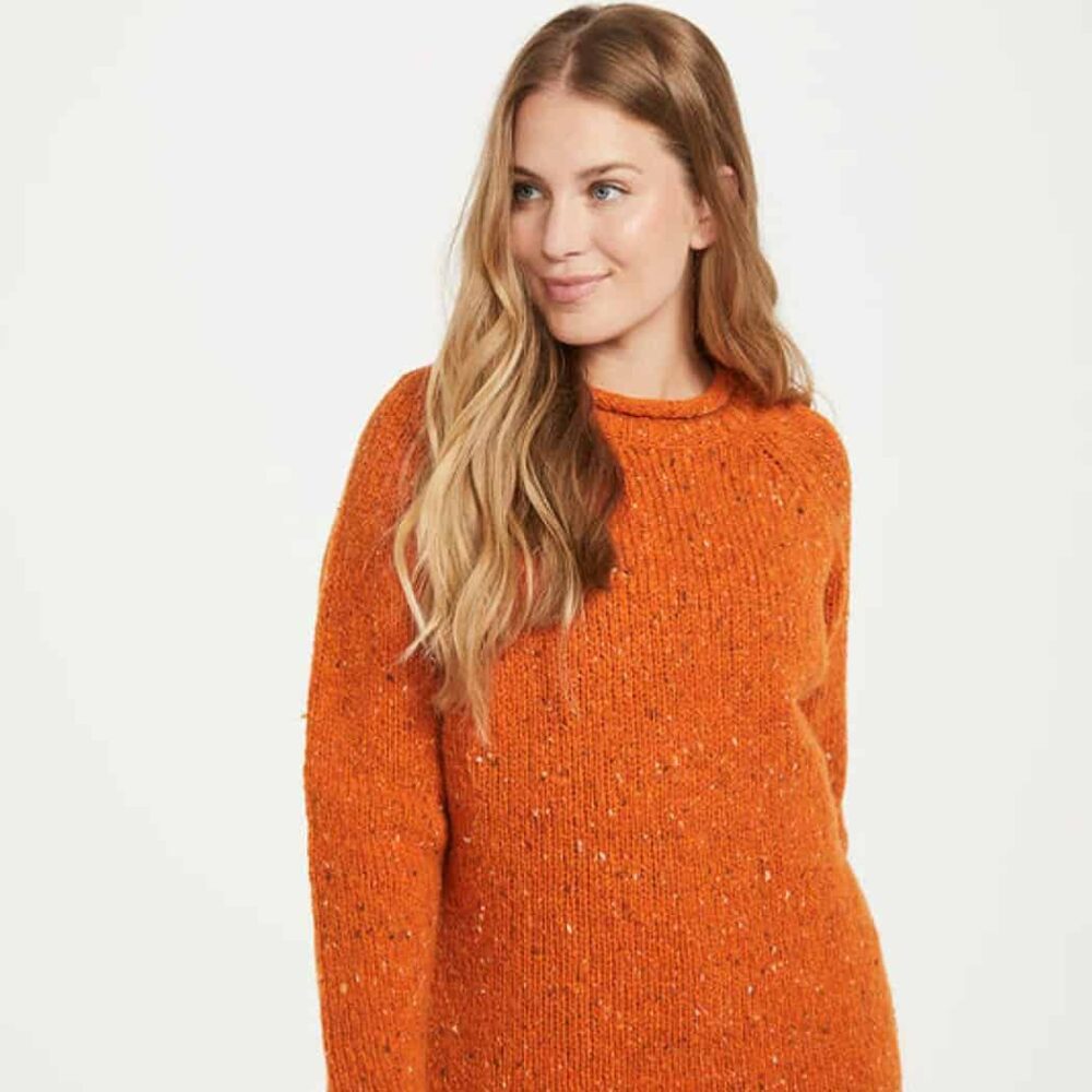 Women's Crew Rollneck Sweater - Orange