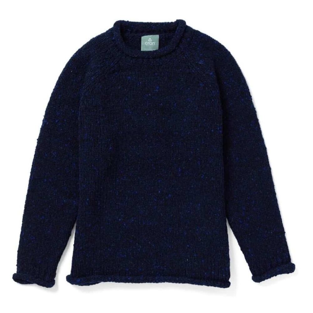 Women's Crew Roll Neck Sweater - Blue