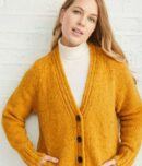 Ladies V-Neck Cardigan Yellow