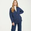 Ladies V-Neck Cardigan Blue
