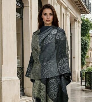 Celtic Knot Ruana for Women. Ash Gray.