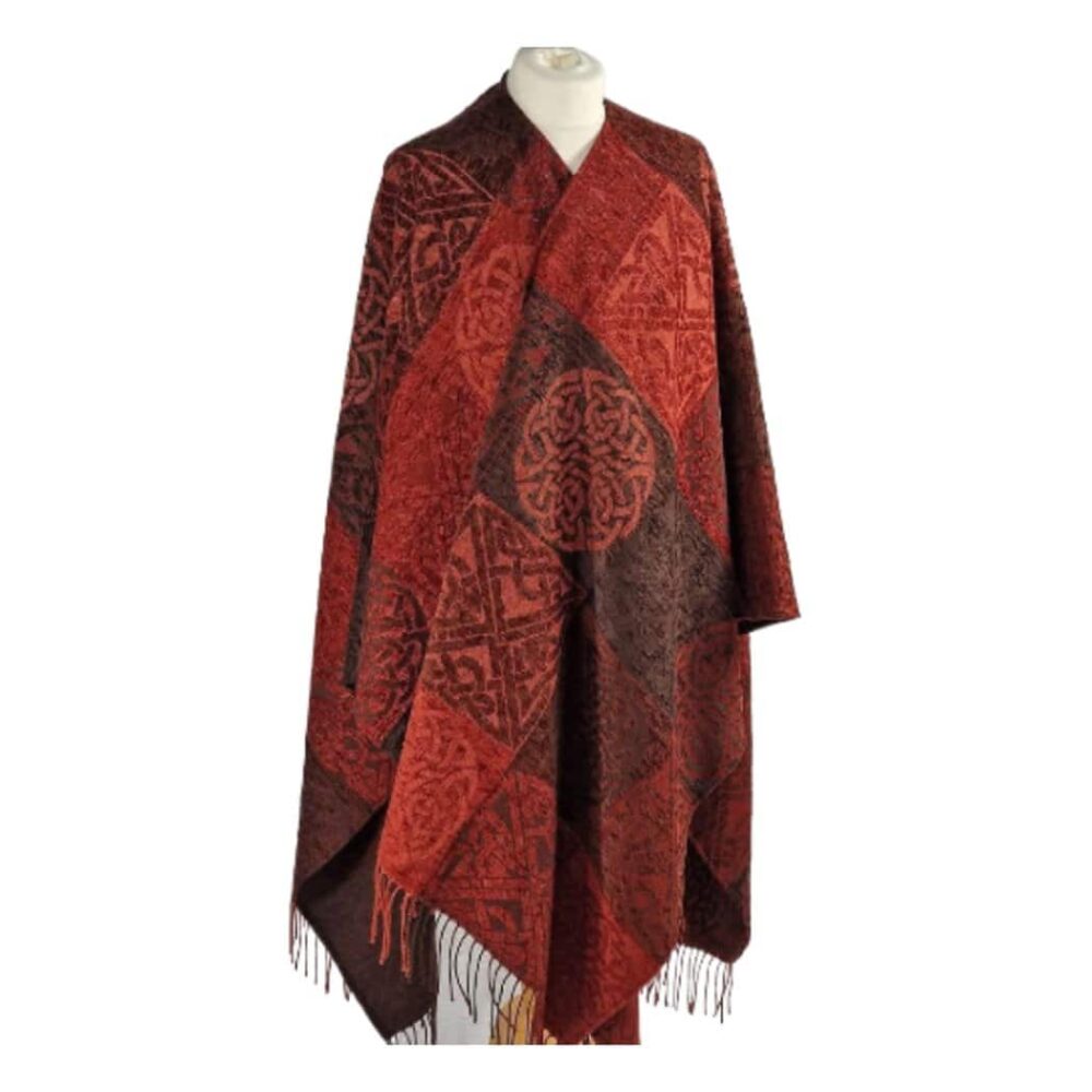 Celtic Knot Ruana - Red