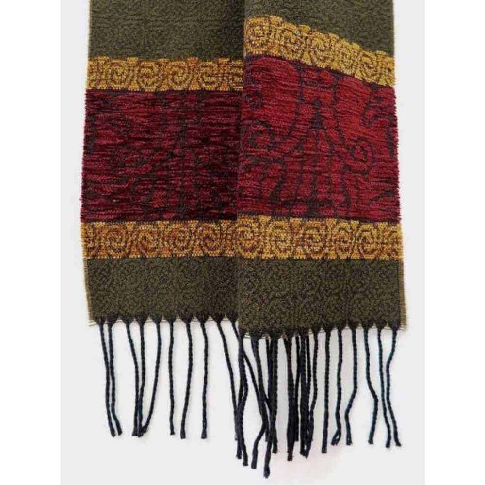 Celtic Wool Blend Scarf - Olive