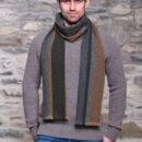 Soft Donegal Scarf - Green, Gray, and Brown