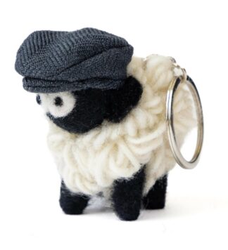 Scally Cap Sheep Key Chain - Gray Hat