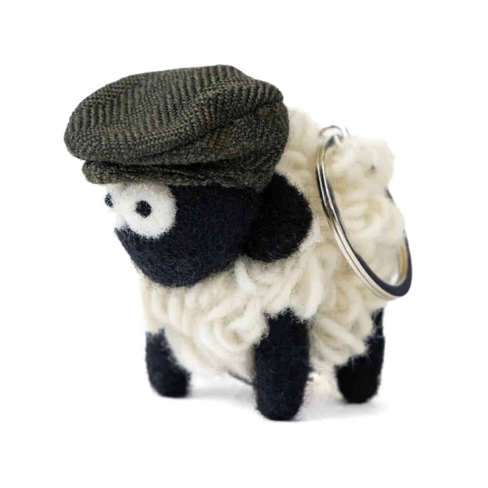 Scally Cap Sheep Key Chain - Green Hat