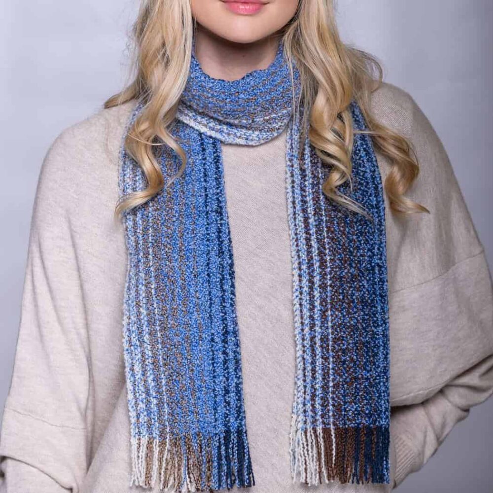 Merino Wool Skellig Scarf For Women - Light Blue