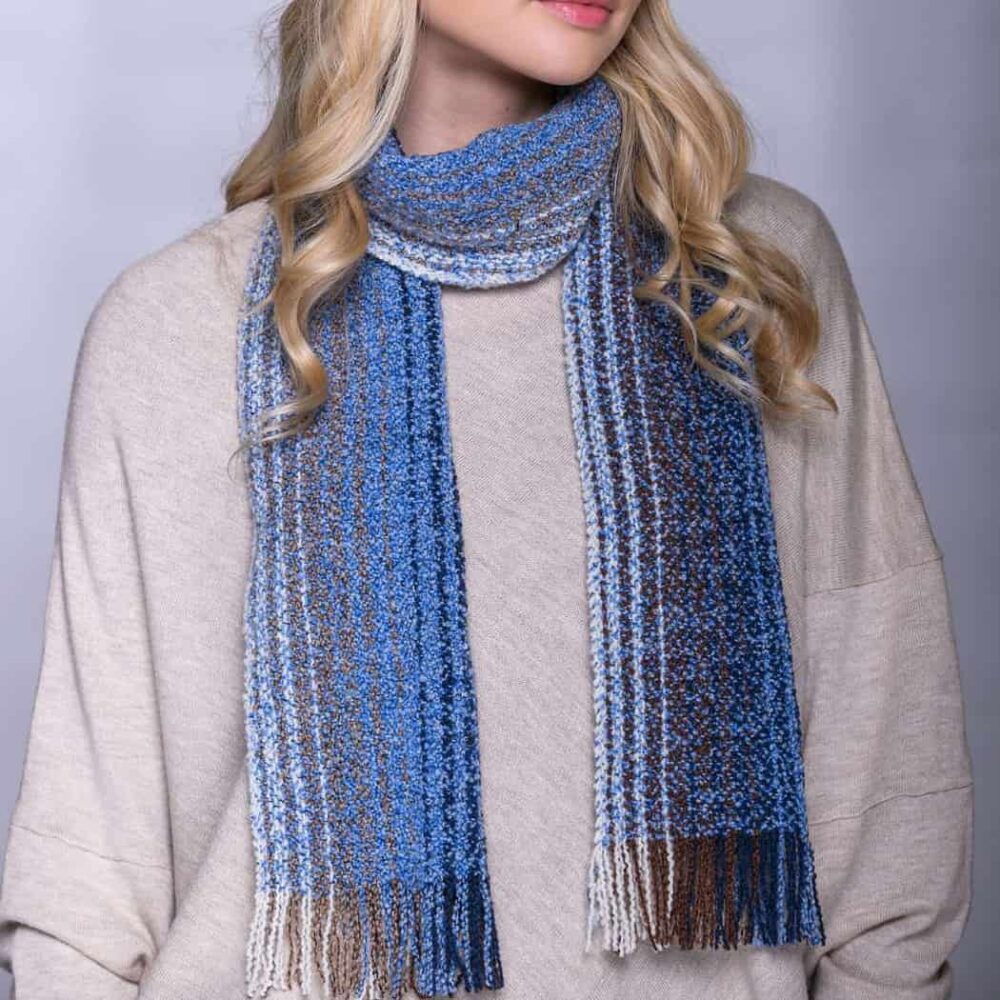 Merino Wool Skellig Scarf For Women - Light Blue