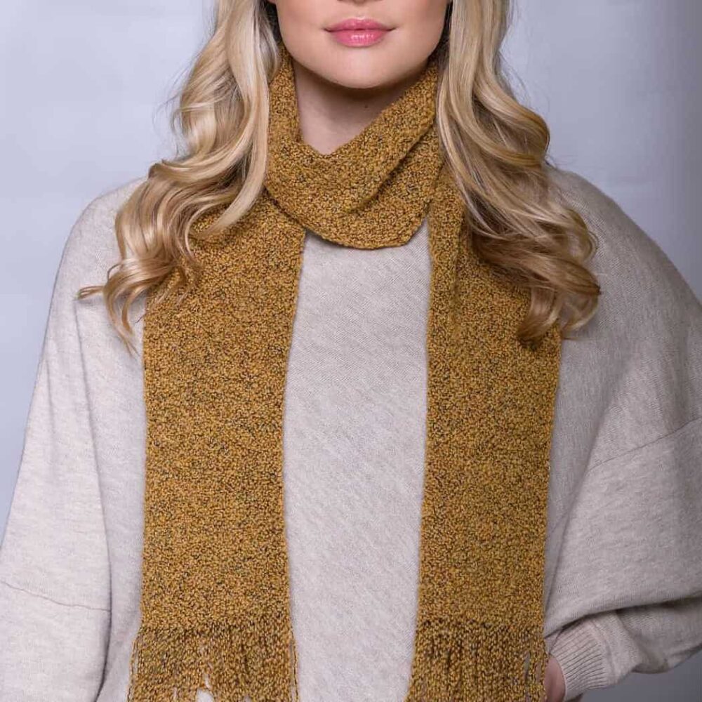 Merino Wool Skellig Scarf For Women - Yellow