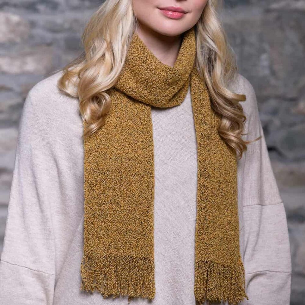 Merino Wool Skellig Scarf For Women - Yellow