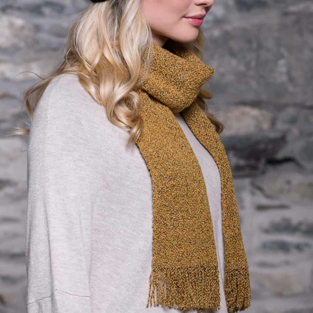 Merino Wool Skellig Scarf For Women - Yellow