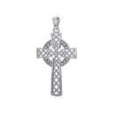 Modern Celtic Cross Silver Pendant