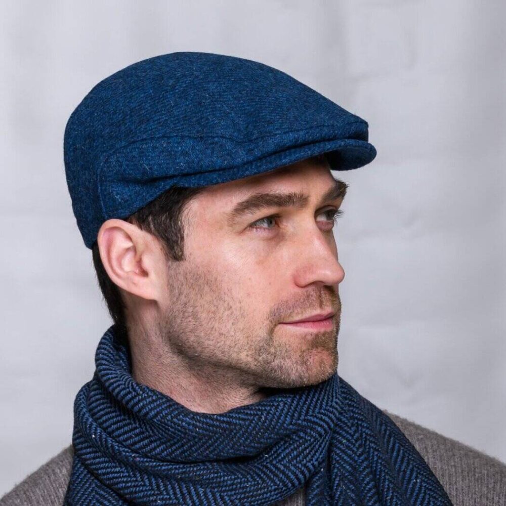 Irish Tweed Trinity Flat Cap - Blue