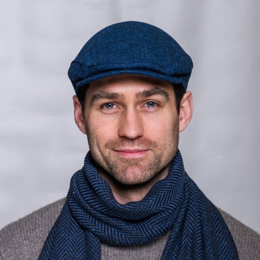 Irish Tweed Trinity Flat Cap - Blue