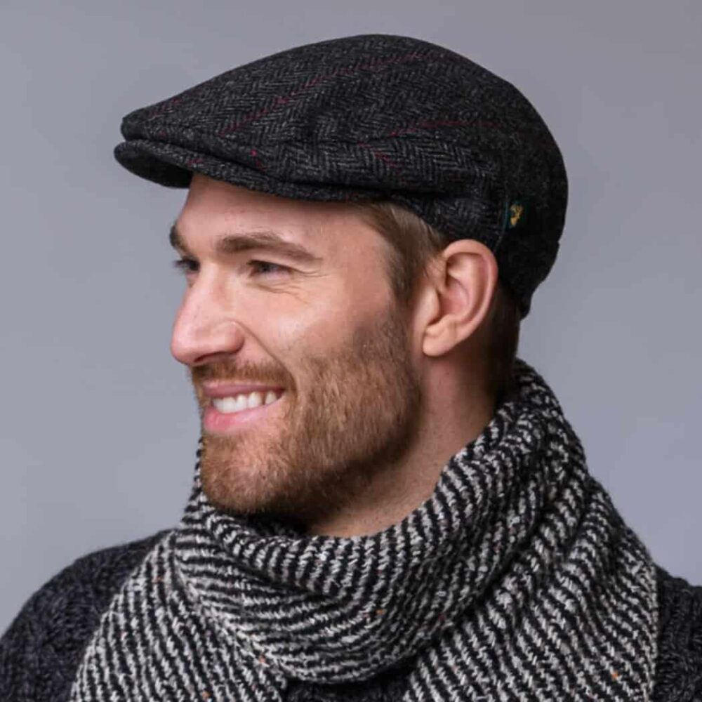 Charcoal Gray Irish Tweed Trinity Flat Cap