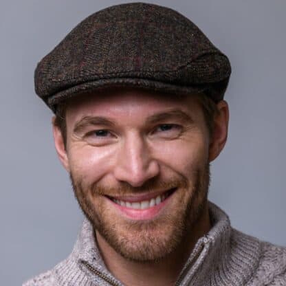 Irish Tweed Trinity Flat Cap - Dark Brown