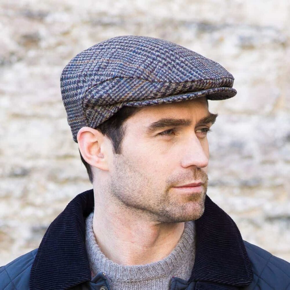 Irish Tweed Trinity Flat Cap - Brown Check