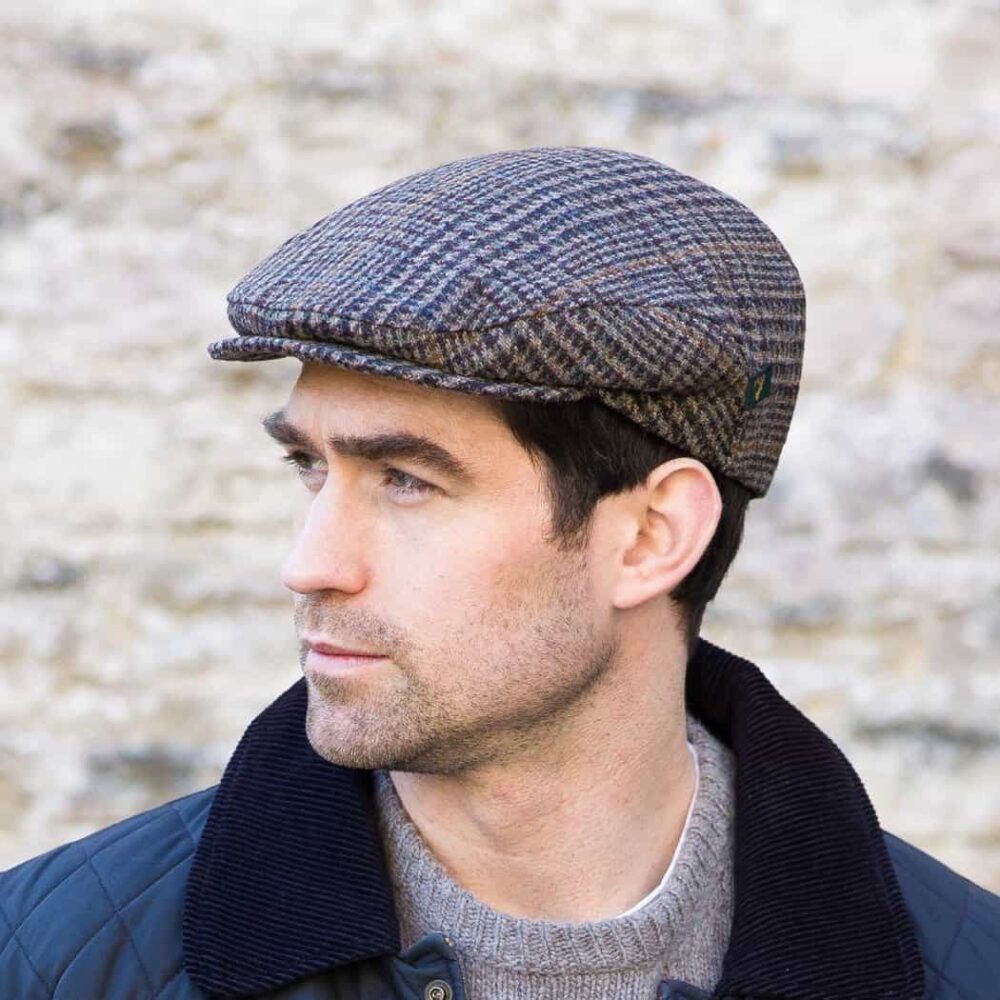 Irish Tweed Trinity Flat Cap - Brown Check