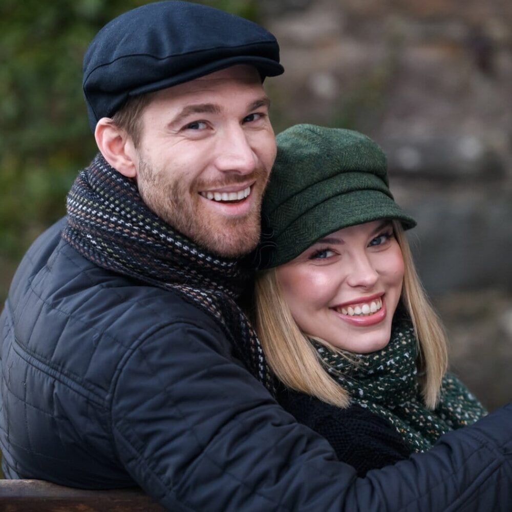 Irish Tweed Trinity Flat Cap - Black