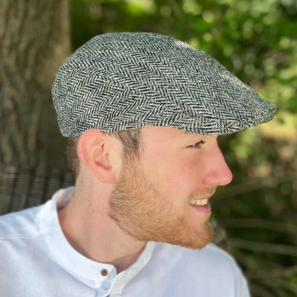 Traditional Irish Touring Cap - Gray Herringbone