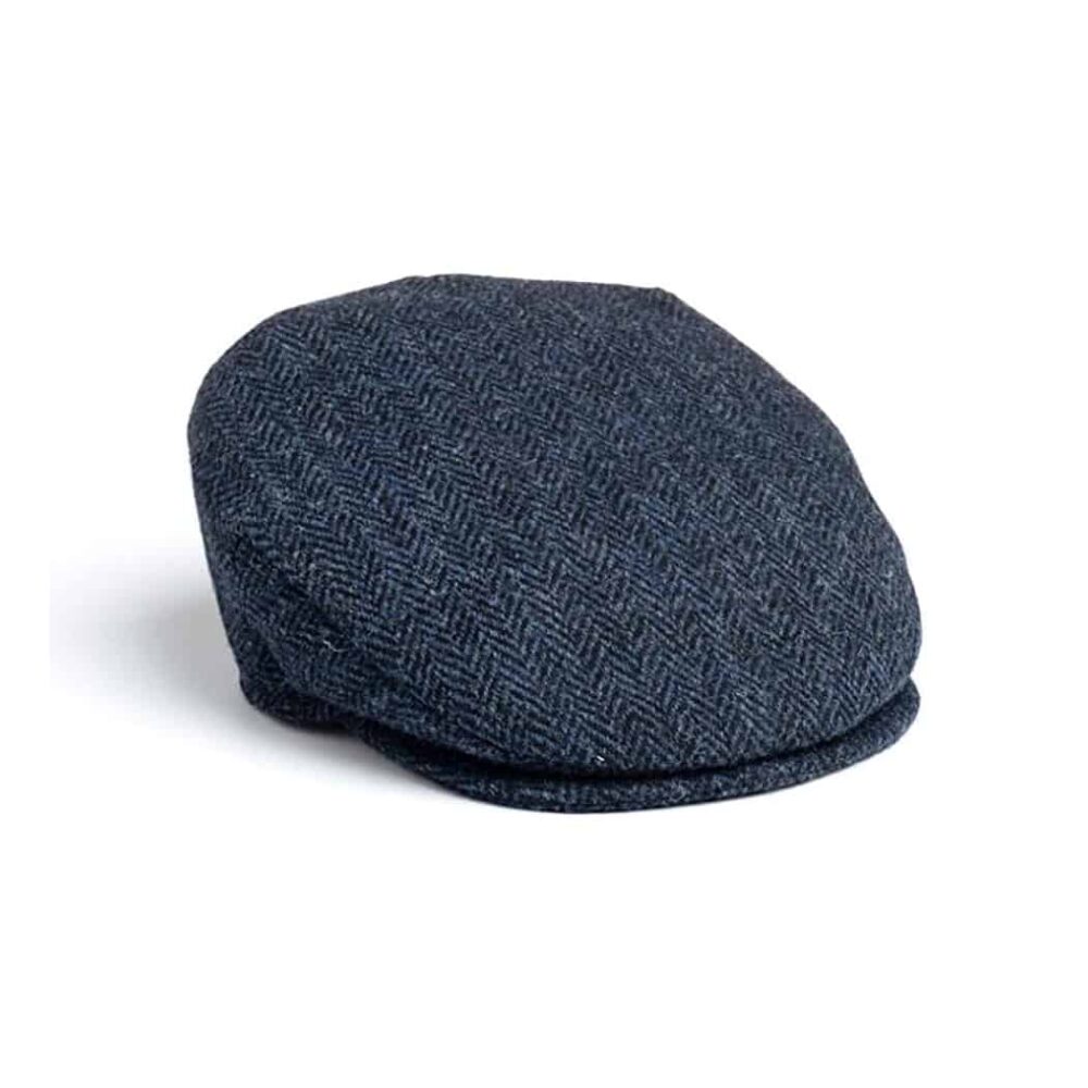 Classic Vintage Cap - Blue/Black Herringbone
