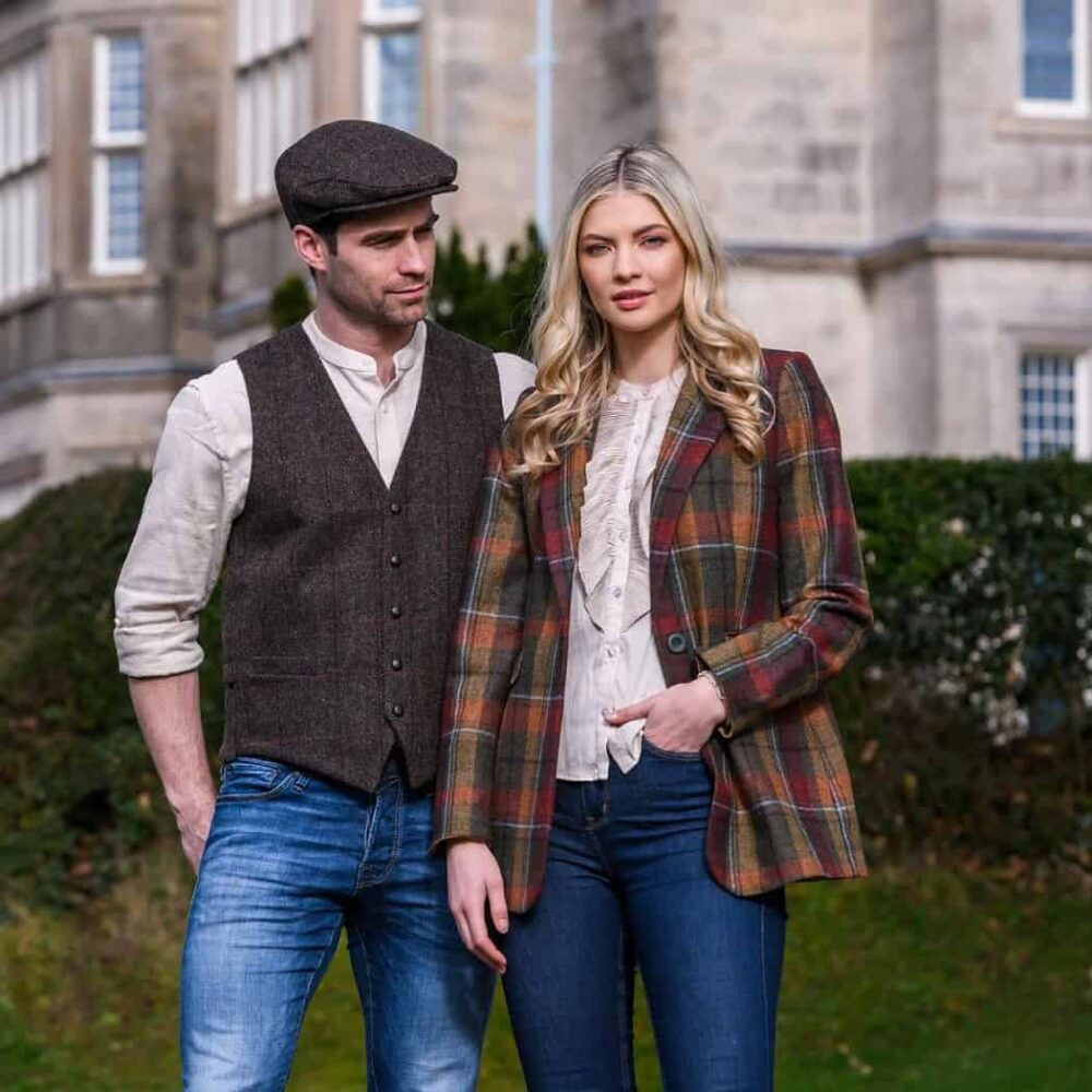 Irish Tweed Vest For Men - Dark Brown