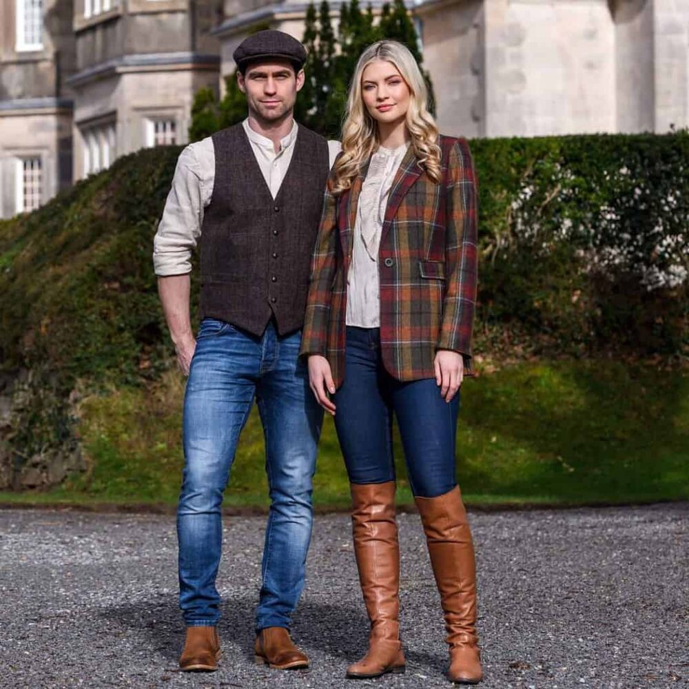 Irish Tweed Vest For Men - Dark Brown
