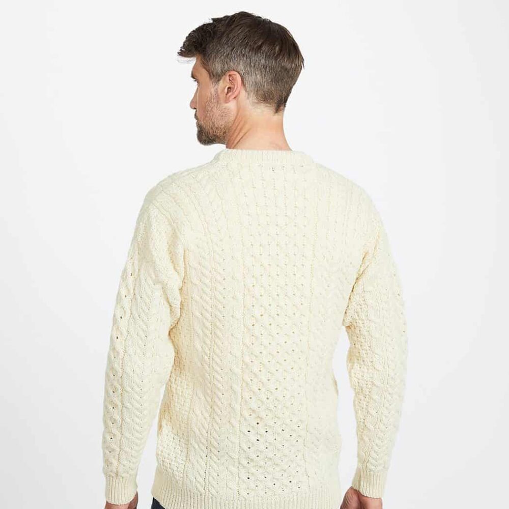 Irish Wool Sweater For Men - Natural