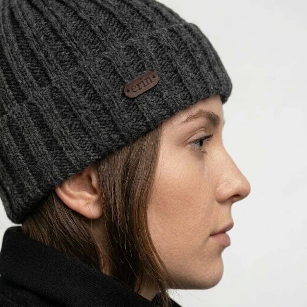 Wool Turn-Up Beanie Cap - Navy