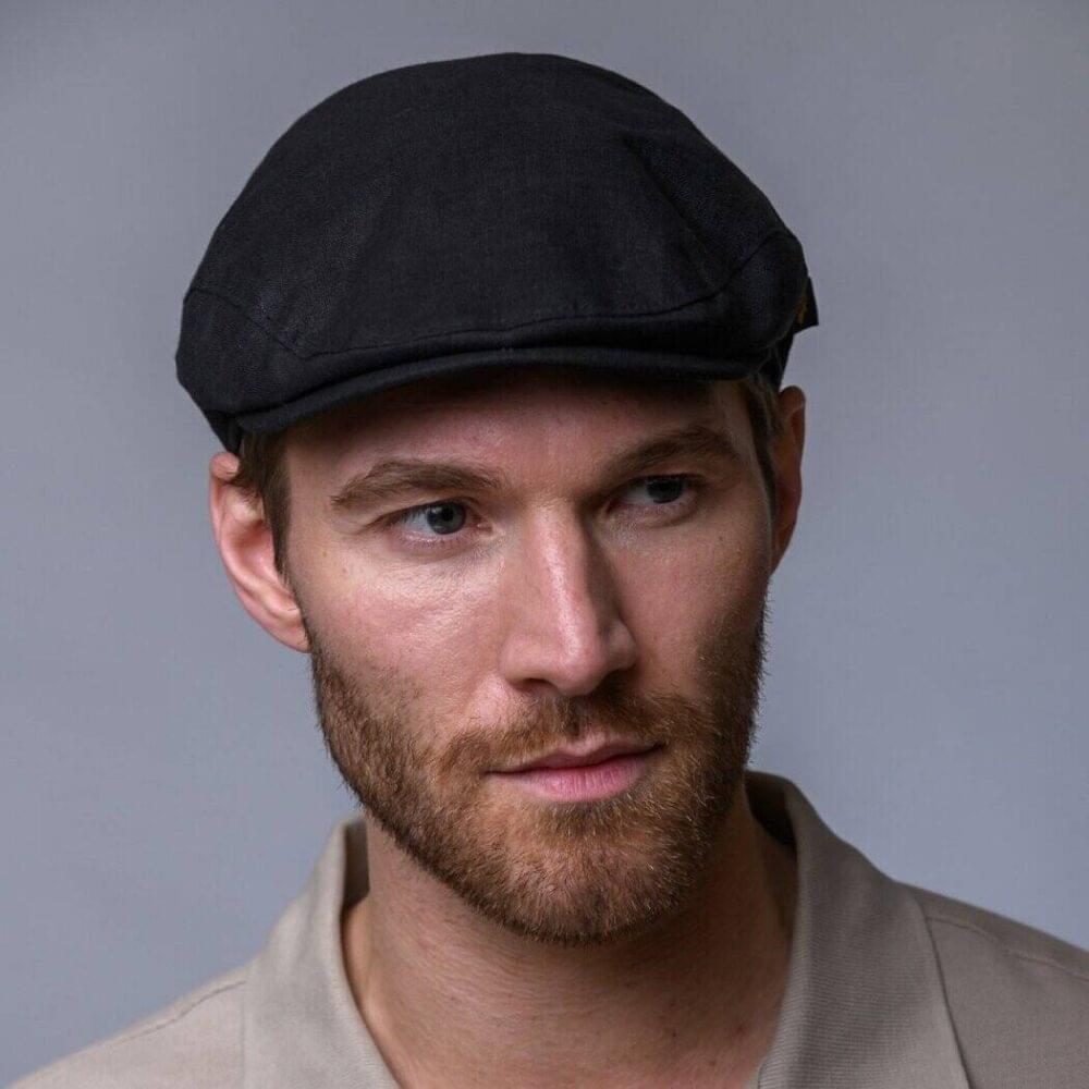 Irish Linen Newsboy Cap | Black