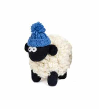 Knit Bit Irish Sheep Collectable - Denim Blue Bobble Beanie