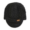 Cable Knit Peak Hat For Men - Charcoal Gray - Image 4