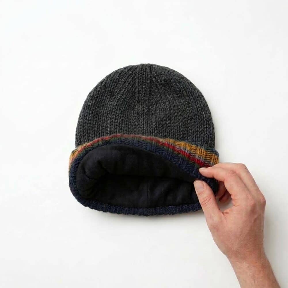 Rib-Knitted Irish Wool Beanie - Charcoal
