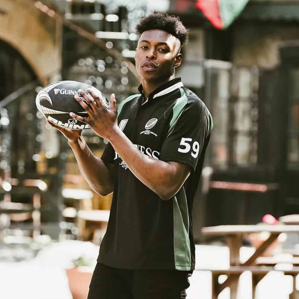 Black and Green Guinness Rugby Shirt