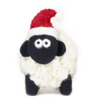 Knit Bit Irish Sheep Collectable - Santa Hat